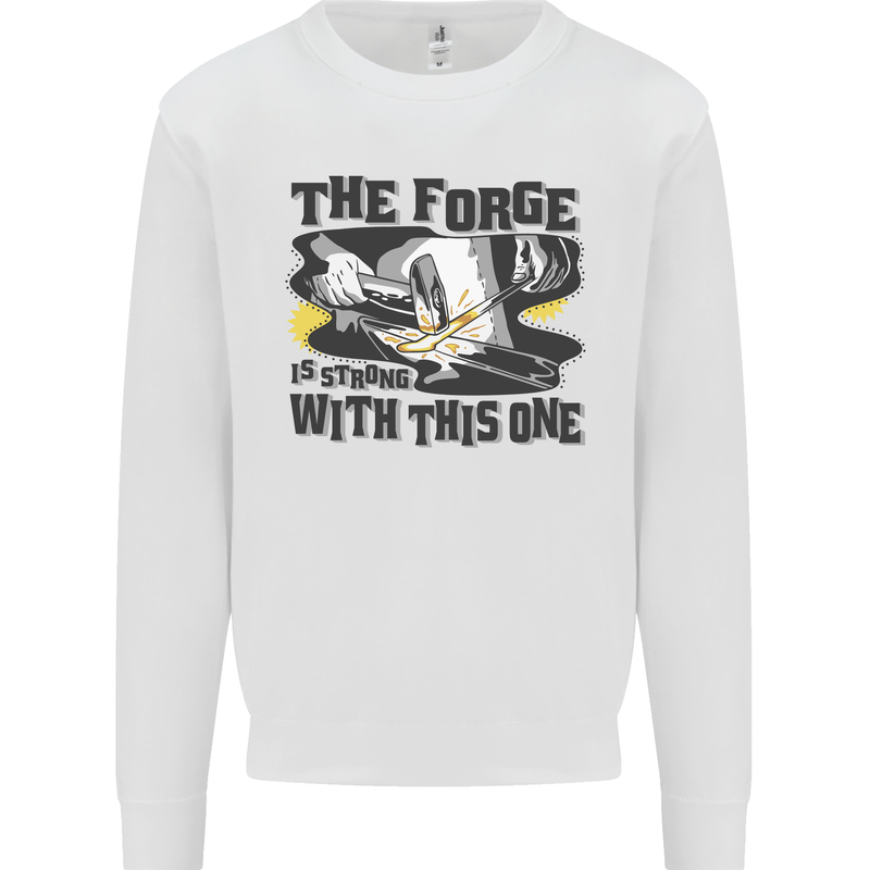 Blacksmith the Forge is Strong With This One Kids Sweatshirt Jumper White