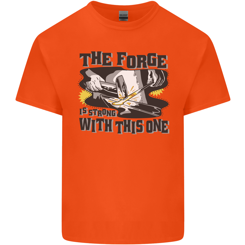 Blacksmith the Forge is Strong With This One Kids T-Shirt Childrens Orange