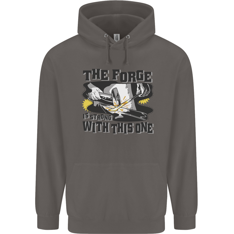 Blacksmith the Forge is Strong With This One Mens 80% Cotton Hoodie Charcoal