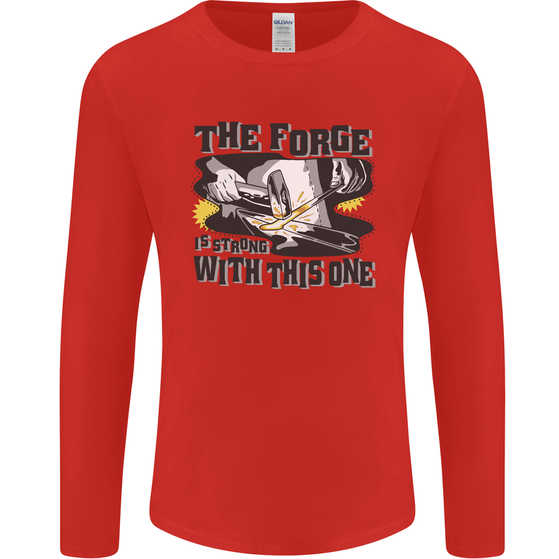 Blacksmith the Forge is Strong With This One Mens Long Sleeve T-Shirt Red