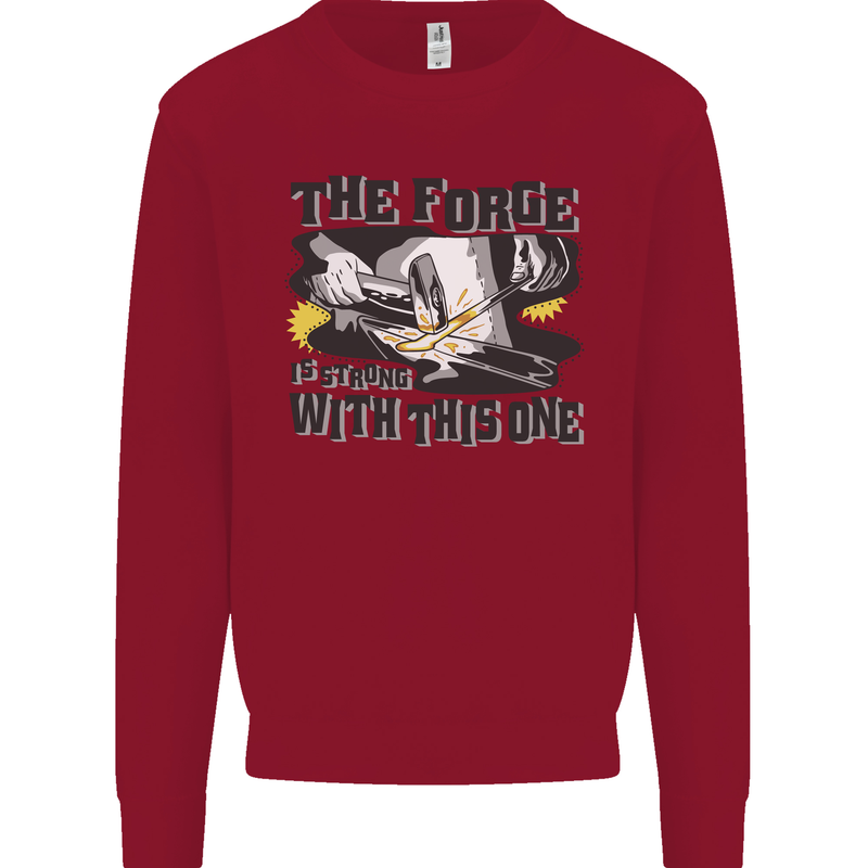 Blacksmith the Forge is Strong With This One Mens Sweatshirt Jumper Red