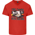 Blacksmith the Forge is Strong With This One Mens V-Neck Cotton T-Shirt Red