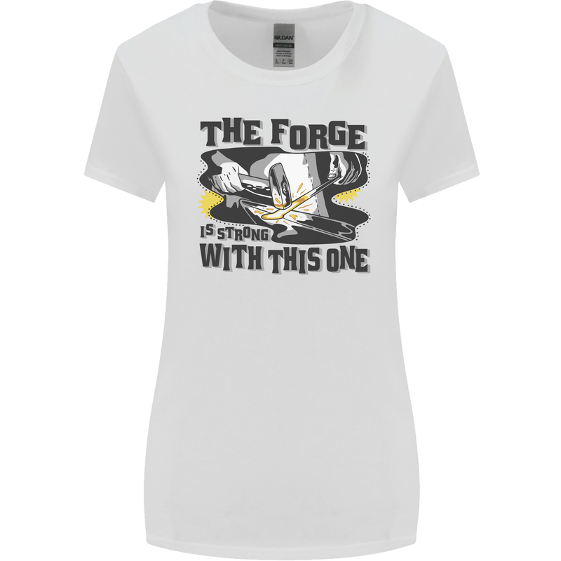 Blacksmith the Forge is Strong With This One Womens Wider Cut T-Shirt White