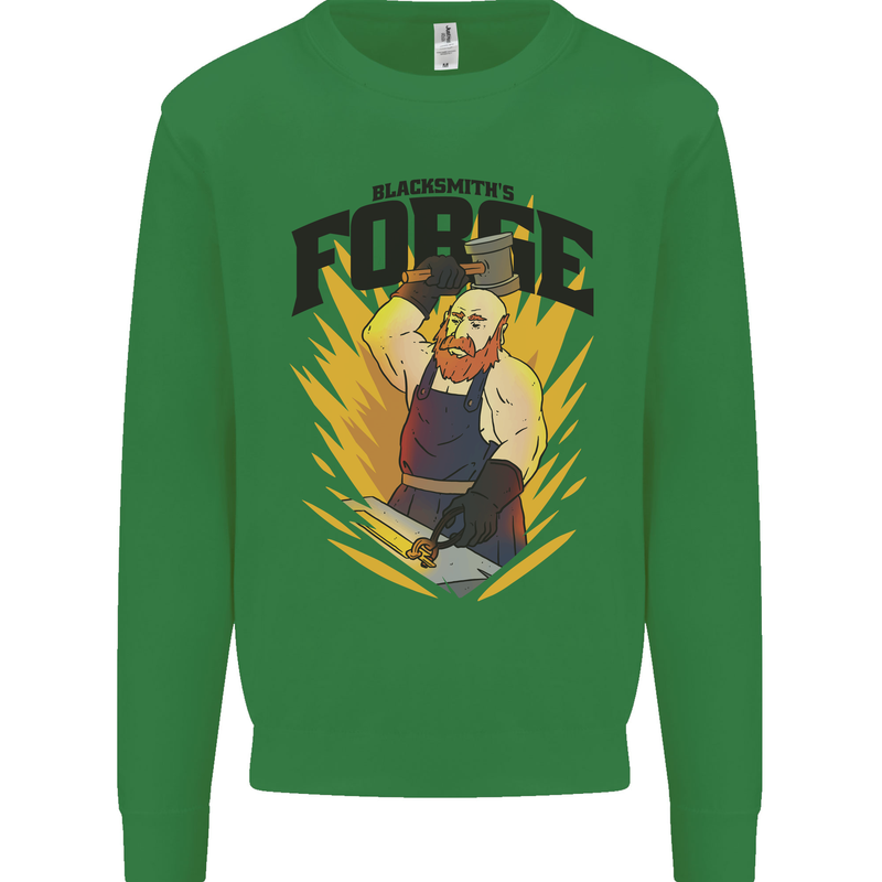 Blacksmiths Forge Kids Sweatshirt Jumper Irish Green