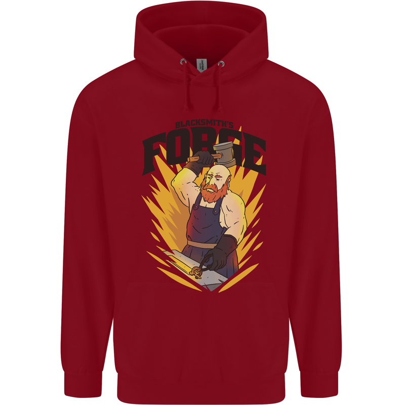 Blacksmiths Forge Mens 80% Cotton Hoodie Red