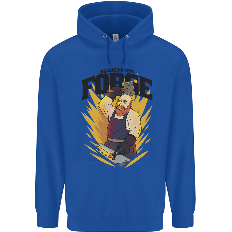 Blacksmiths Forge Mens 80% Cotton Hoodie Royal Blue