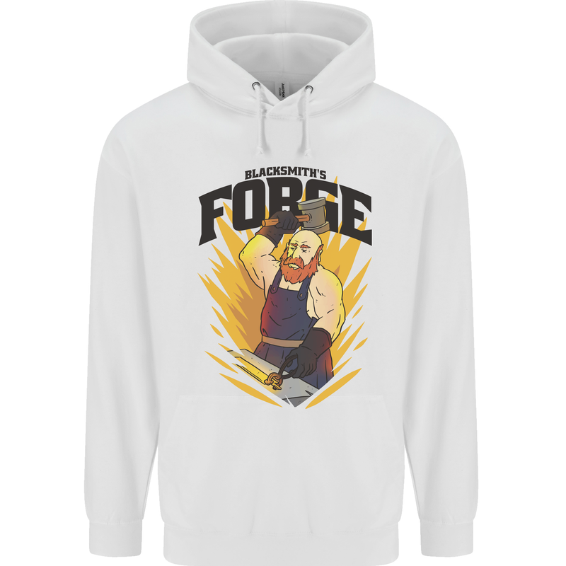 Blacksmiths Forge Mens 80% Cotton Hoodie White