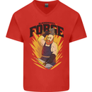 Blacksmiths Forge Mens V-Neck Cotton T-Shirt Red