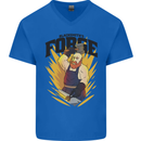Blacksmiths Forge Mens V-Neck Cotton T-Shirt Royal Blue