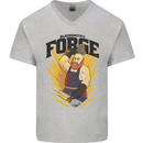 Blacksmiths Forge Mens V-Neck Cotton T-Shirt Sports Grey