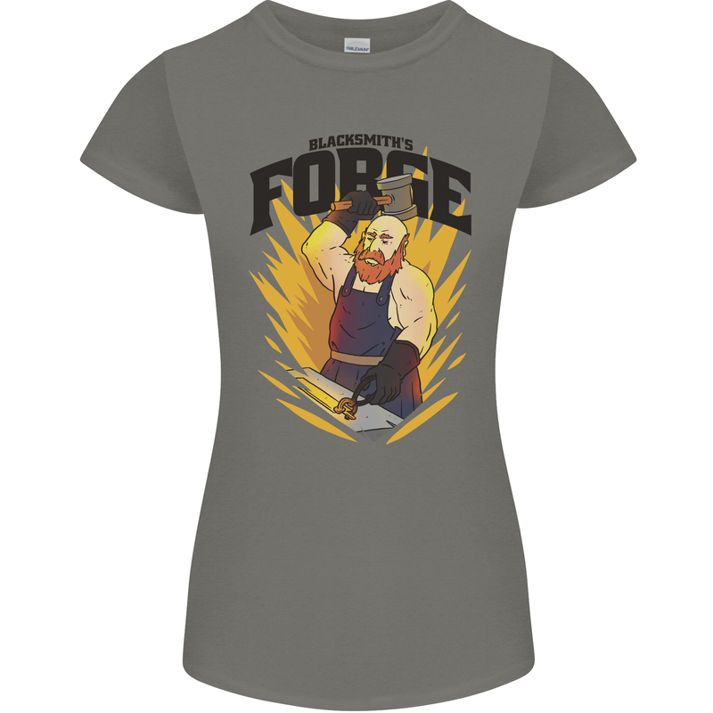 Blacksmiths Forge Womens Petite Cut T-Shirt Charcoal