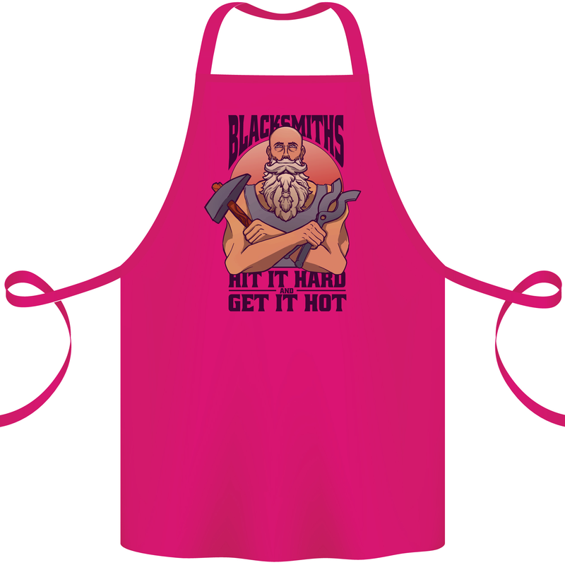 Blacksmiths Hit it Hard and Get it Hot Cotton Apron 100% Organic Pink