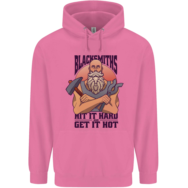 Blacksmiths Hit it Hard and Get it Hot Mens 80% Cotton Hoodie Azelea