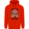 Blacksmiths Hit it Hard and Get it Hot Mens 80% Cotton Hoodie Bright Red