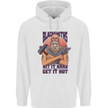 Blacksmiths Hit it Hard and Get it Hot Mens 80% Cotton Hoodie White