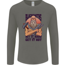 Blacksmiths Hit it Hard and Get it Hot Mens Long Sleeve T-Shirt Charcoal