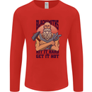 Blacksmiths Hit it Hard and Get it Hot Mens Long Sleeve T-Shirt Red
