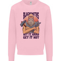 Blacksmiths Hit it Hard and Get it Hot Mens Sweatshirt Jumper Light Pink