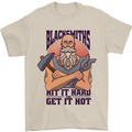 Blacksmiths Hit it Hard and Get it Hot Mens T-Shirt 100% Cotton Sand