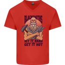 Blacksmiths Hit it Hard and Get it Hot Mens V-Neck Cotton T-Shirt Red