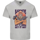 Blacksmiths Hit it Hard and Get it Hot Mens V-Neck Cotton T-Shirt Sports Grey