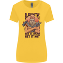 Blacksmiths Hit it Hard and Get it Hot Womens Wider Cut T-Shirt Yellow