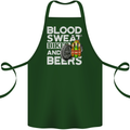 Blood Sweat Bikes & Beer Funny Motorcycle Cotton Apron 100% Organic Forest Green