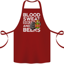 Blood Sweat Bikes & Beer Funny Motorcycle Cotton Apron 100% Organic Maroon