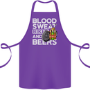 Blood Sweat Bikes & Beer Funny Motorcycle Cotton Apron 100% Organic Purple