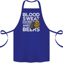Blood Sweat Bikes & Beer Funny Motorcycle Cotton Apron 100% Organic Royal Blue