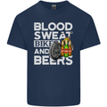 Blood Sweat Bikes & Beer Funny Motorcycle Kids T-Shirt Childrens Navy Blue