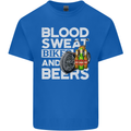 Blood Sweat Bikes & Beer Funny Motorcycle Kids T-Shirt Childrens Royal Blue