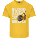 Blood Sweat Bikes & Beer Funny Motorcycle Kids T-Shirt Childrens Yellow