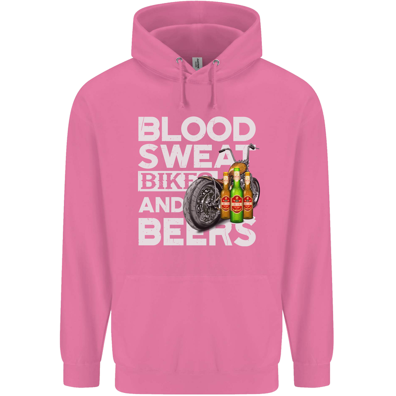 Blood Sweat Bikes & Beer Funny Motorcycle Mens 80% Cotton Hoodie Azelea