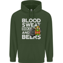 Blood Sweat Bikes & Beer Funny Motorcycle Mens 80% Cotton Hoodie Forest Green