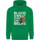 Blood Sweat Bikes & Beer Funny Motorcycle Mens 80% Cotton Hoodie Irish Green