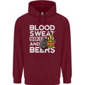 Blood Sweat Bikes & Beer Funny Motorcycle Mens 80% Cotton Hoodie Maroon
