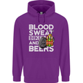 Blood Sweat Bikes & Beer Funny Motorcycle Mens 80% Cotton Hoodie Purple