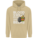 Blood Sweat Bikes & Beer Funny Motorcycle Mens 80% Cotton Hoodie Sand
