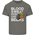 Blood Sweat Bikes & Beer Funny Motorcycle Mens Cotton T-Shirt Tee Top Charcoal
