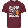Blood Sweat Bikes & Beer Funny Motorcycle Mens Cotton T-Shirt Tee Top Maroon