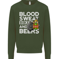 Blood Sweat Bikes & Beer Funny Motorcycle Mens Sweatshirt Jumper Forest Green
