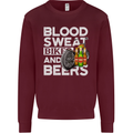 Blood Sweat Bikes & Beer Funny Motorcycle Mens Sweatshirt Jumper Maroon