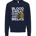 Blood Sweat Bikes & Beer Funny Motorcycle Mens Sweatshirt Jumper Navy Blue