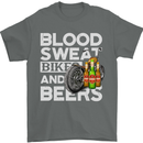 Blood Sweat Bikes & Beer Funny Motorcycle Mens T-Shirt Cotton Gildan Charcoal
