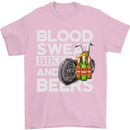 Blood Sweat Bikes & Beer Funny Motorcycle Mens T-Shirt Cotton Gildan Light Pink