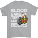 Blood Sweat Bikes & Beer Funny Motorcycle Mens T-Shirt Cotton Gildan Sports Grey
