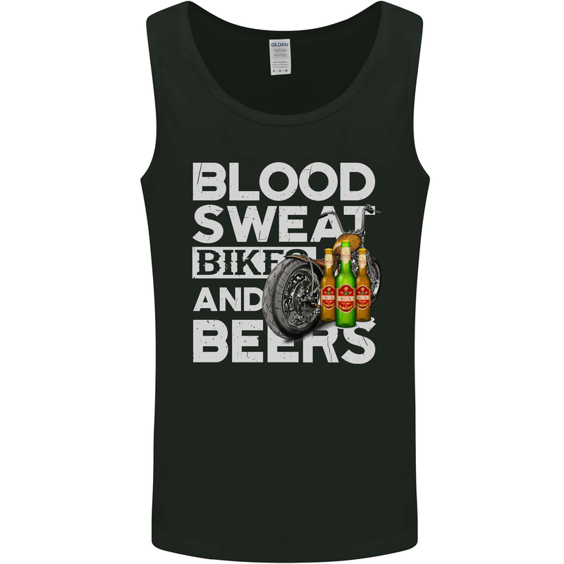 Blood Sweat Bikes & Beer Funny Motorcycle Mens Vest Tank Top Black