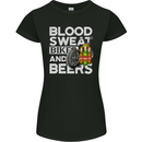 Blood Sweat Bikes & Beer Funny Motorcycle Womens Petite Cut T-Shirt Black