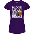 Blood Sweat Bikes & Beer Funny Motorcycle Womens Petite Cut T-Shirt Purple